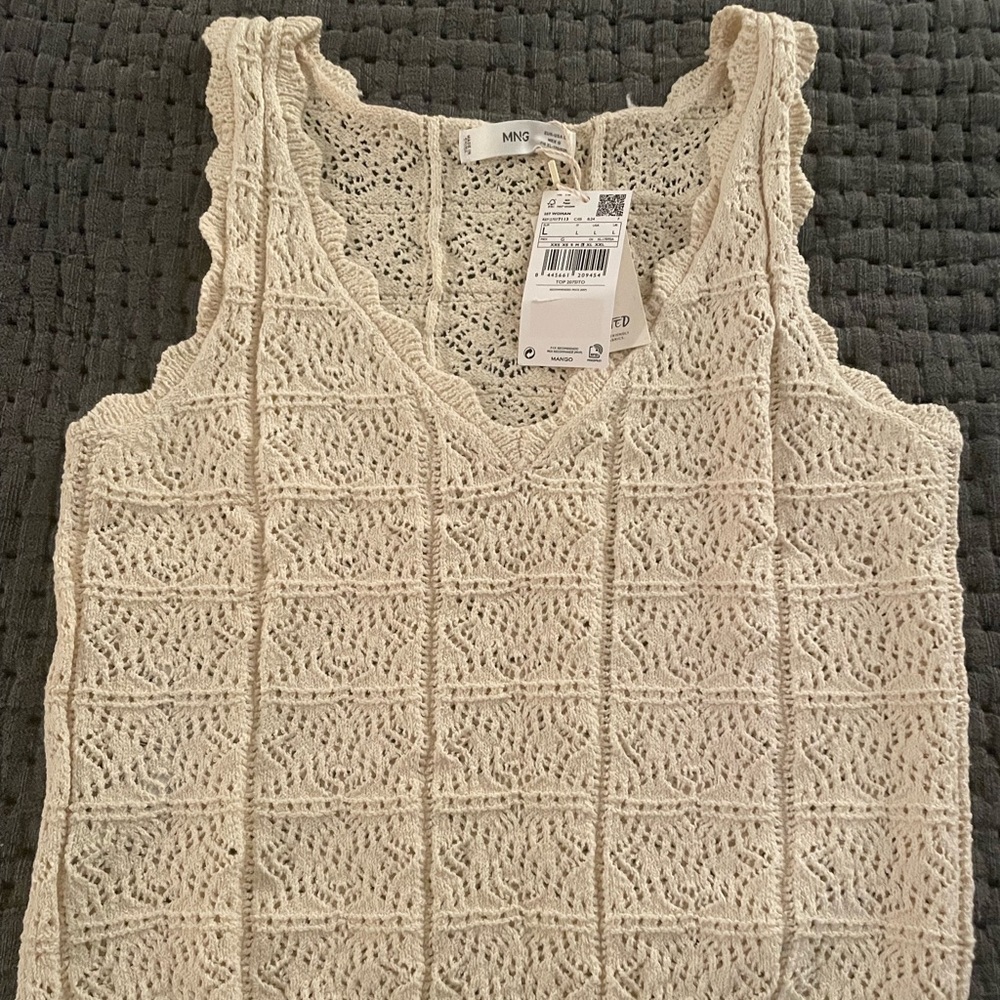 Mango Cream Crochet Tank Top